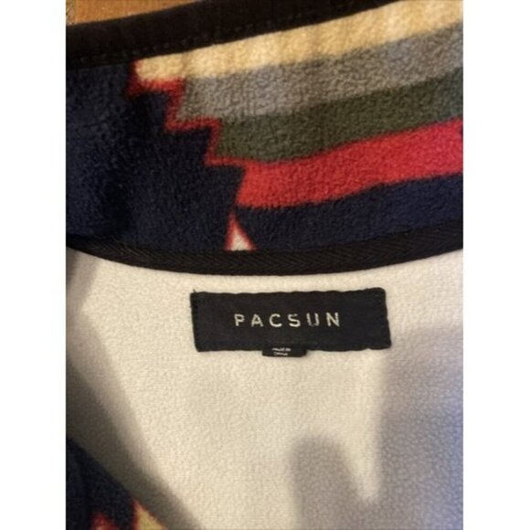 Pacsun Aztec Blanket Art Quarter Zip Fleece Size Medium - Picture 5 of 8